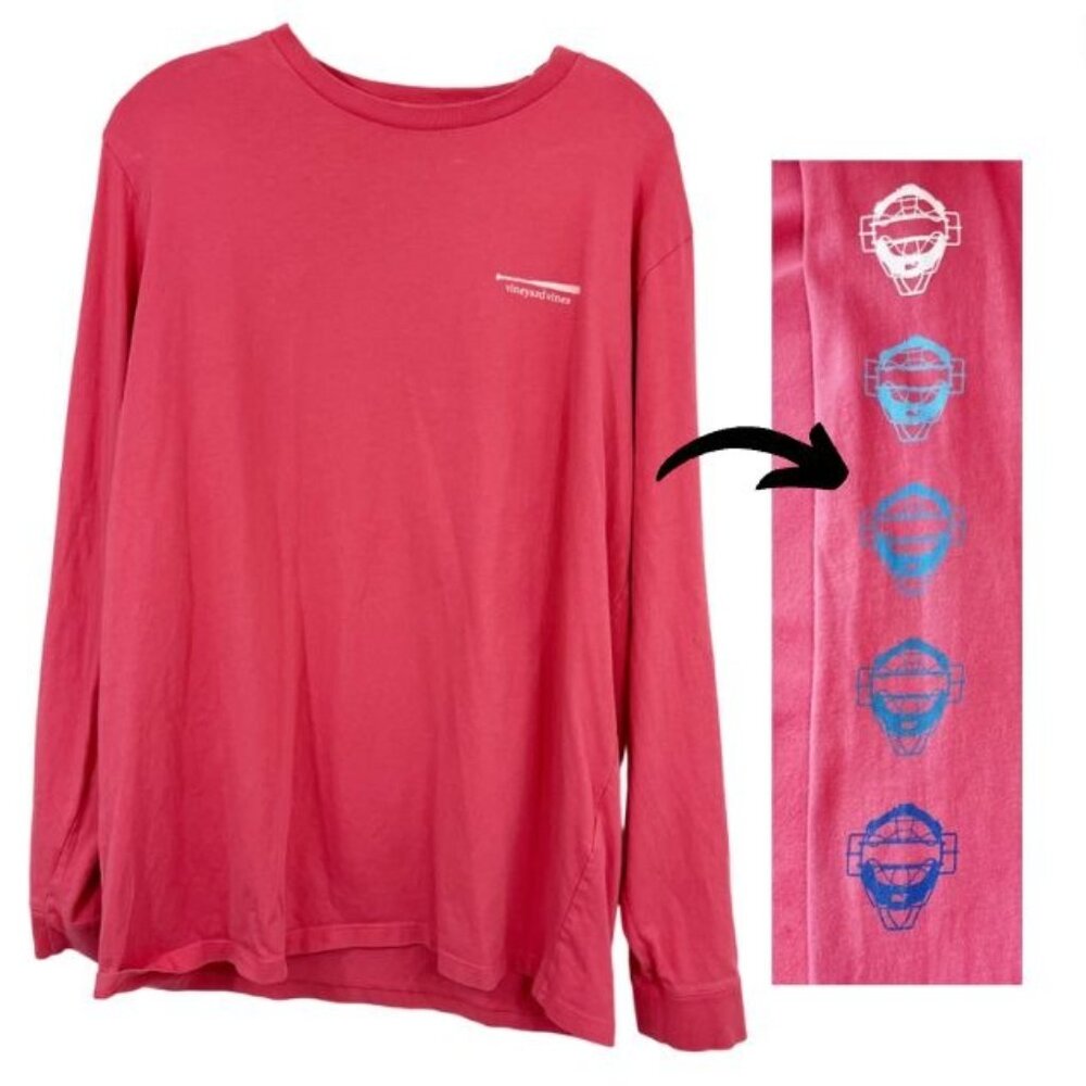 Vineyard Vines Baseball Men’s Long Sleeve Tee Crewneck - Size Large